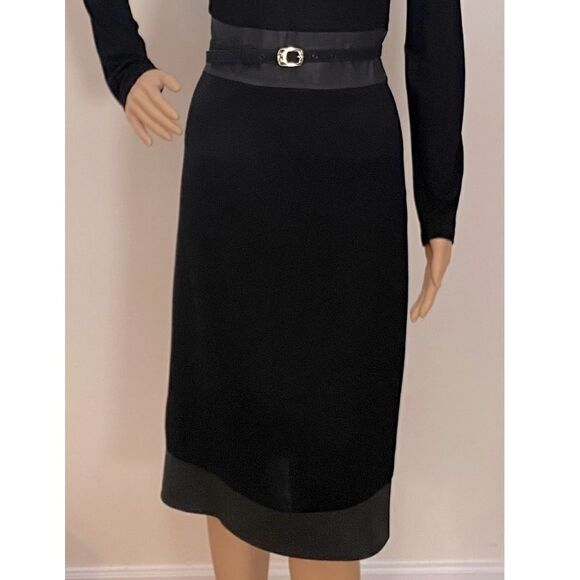 FENDI Bodycon Dress. Black. Removable Belt. Sz 40 or US 4 - Picture 5 of 10